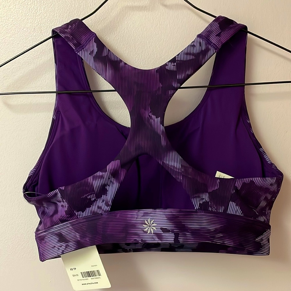 Athleta NWT Purple sports bra, Sz XS - Picture 2 of 6